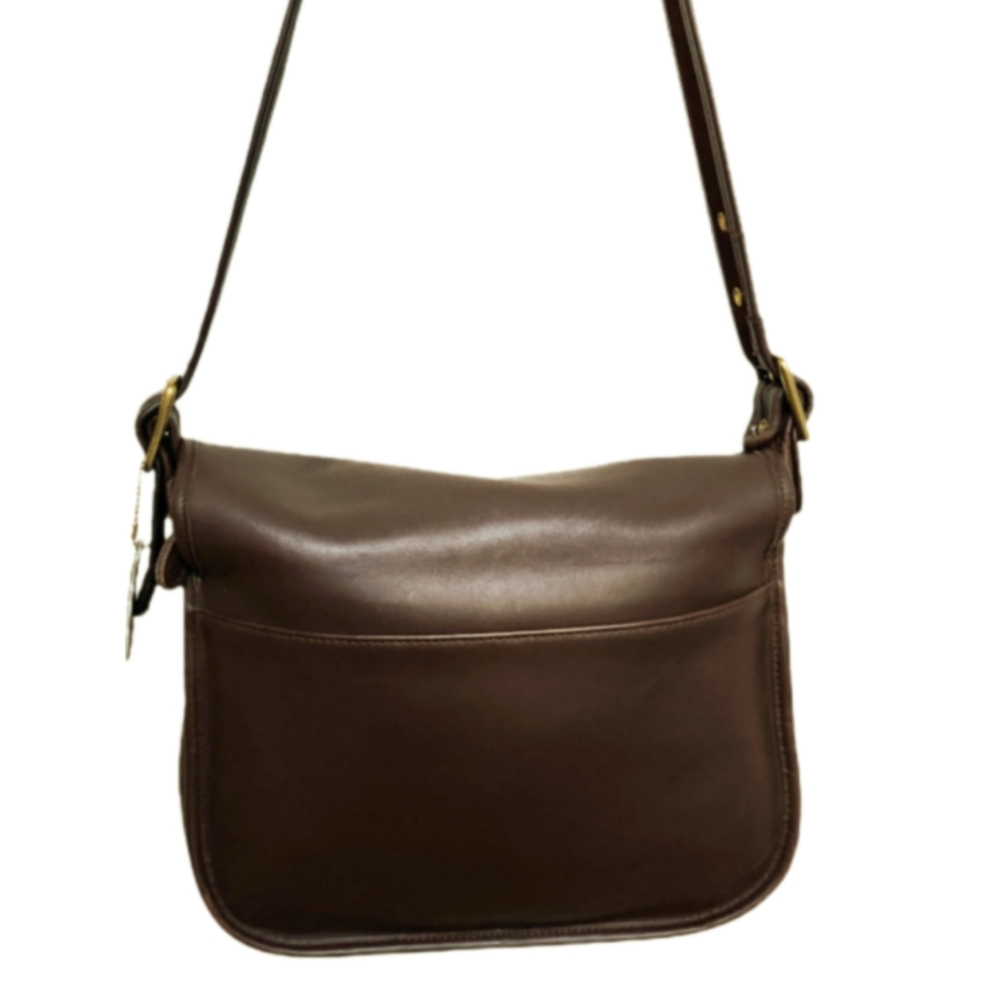 VINTAGE COACH D2J-9951 BROWN LEATHER NYC SADDLE BAG - Picture 3 of 12